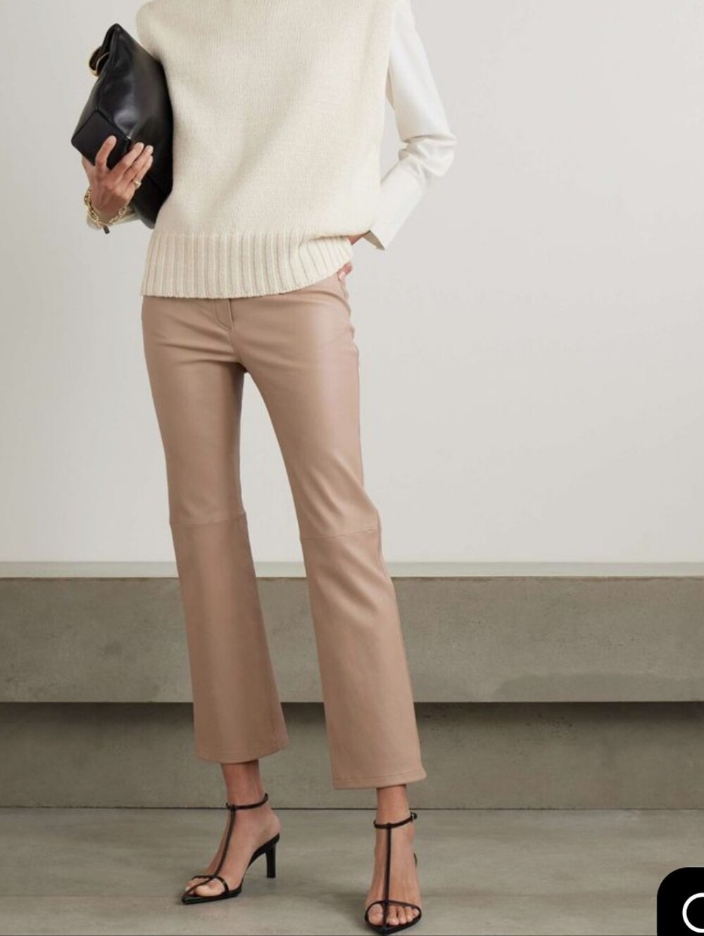 Beige Leather Pants